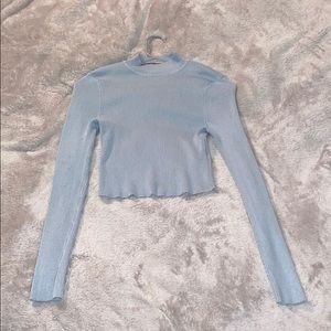 Cropped Blue Turtleneck